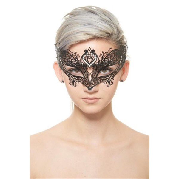 Supriseitsme Black Classic Royal Masquerade Mask with Clear Rhinestones One Size SU845710
